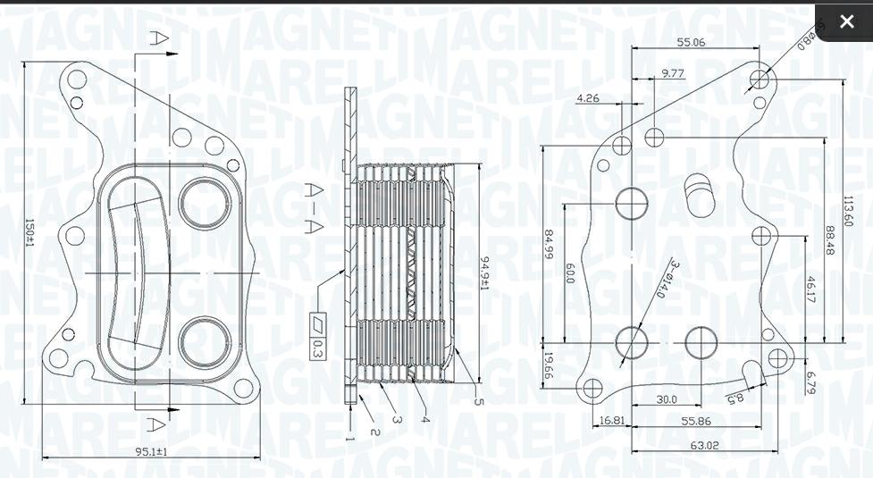 Articolo 1M8DZ - RADIATORE OLIO - OLIO MOTORE DS3 1.6 THP