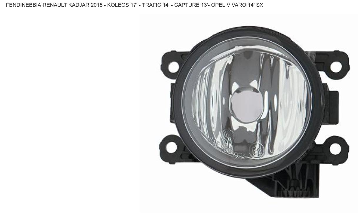 Articolo SP57P - FEND SX RENAULT CAPTUR 02/13> VERSIONE C/SISTEMA AUTOMATICO LUCI