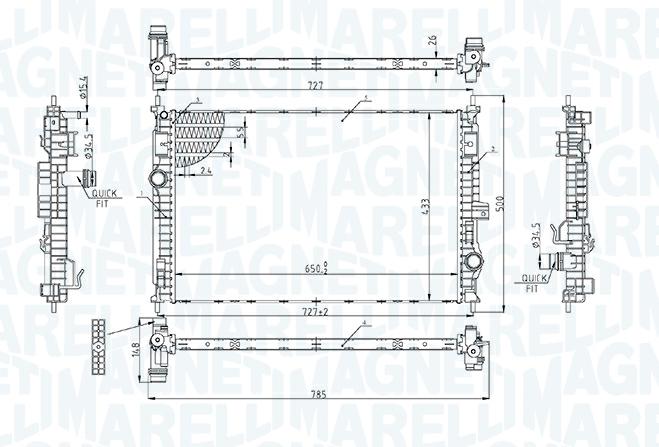 Articolo VSYV1 - RADIATORE, RAFFREDDAMENTO MOTORE PEUGEOT 3008 SU
